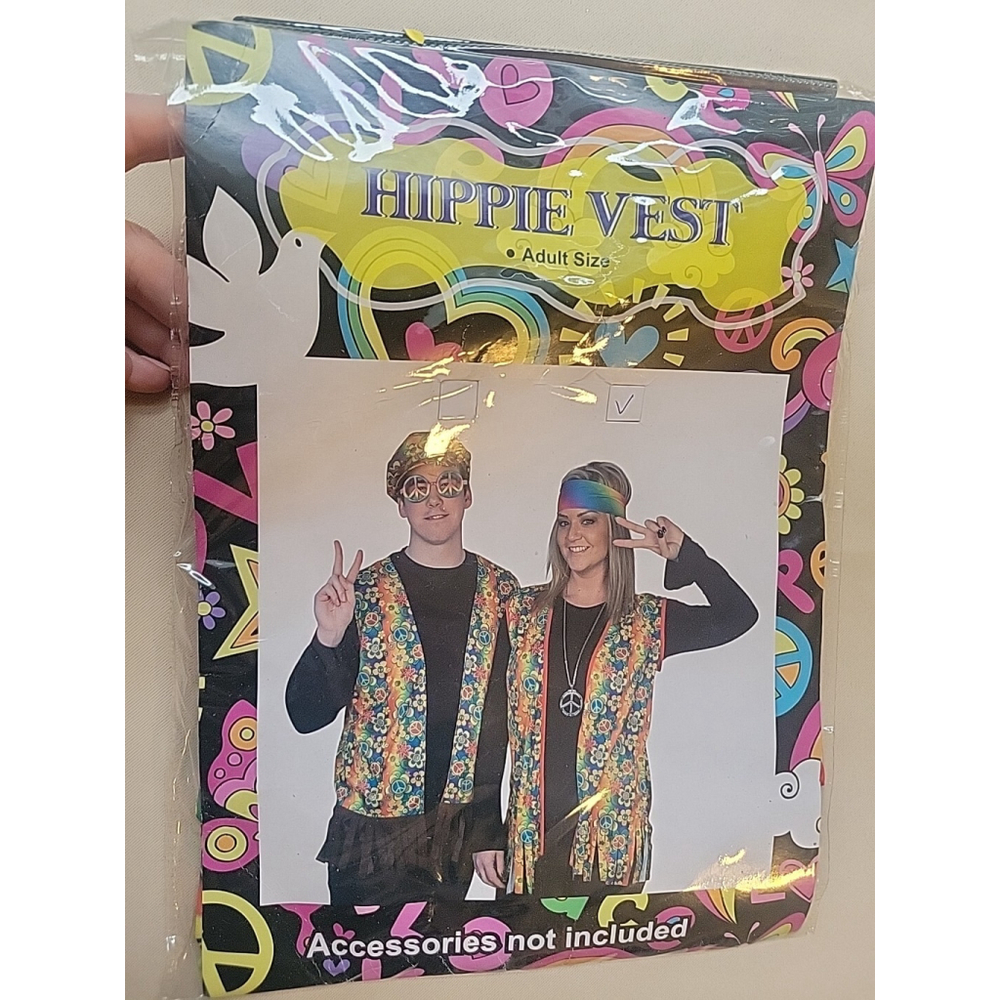Adult Hippie Flower Child 60s Costume Cosplay Vest One Size